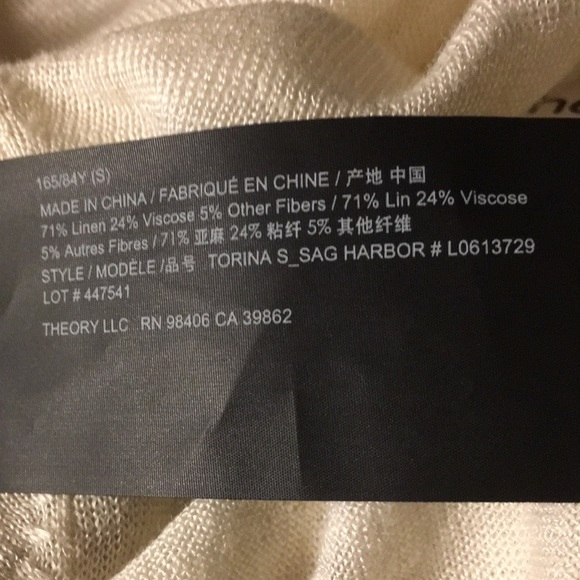 Theory Torina S Parchment Sag Harbour Long Cardigan SZ SM - NWT - Picture 6 of 6